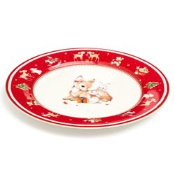 ТАРЕЛКА ЗАКУСОЧНАЯ LEFARD "С НОВЫМ ГОДОМ!" 19 СМ КРАСНАЯ (КОР=18ШТ.)