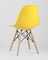 Eames Style DSW желтый пластик, стальной каркас, натуральный массив бука