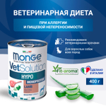 Влажный диетический корм Monge VetSolution Dog Hypo Monoprotein LAMB Гипо монопротеин с ягнёнком для собак для снижения реакции пищевой непереносимости 400г - 12 шт