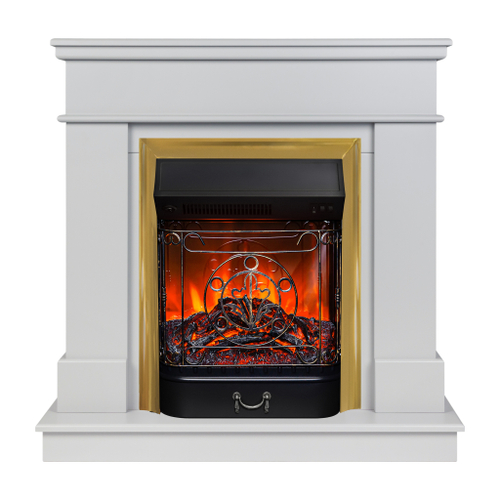 Каминокомплект Real Flame Selena STD GR с очагом Majestic Lux Brass