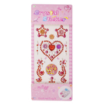 Наклейки-стразы Alingar, акриловые, "Сердечки", сердечки, звездочки, узоры, пакет с европодвесом