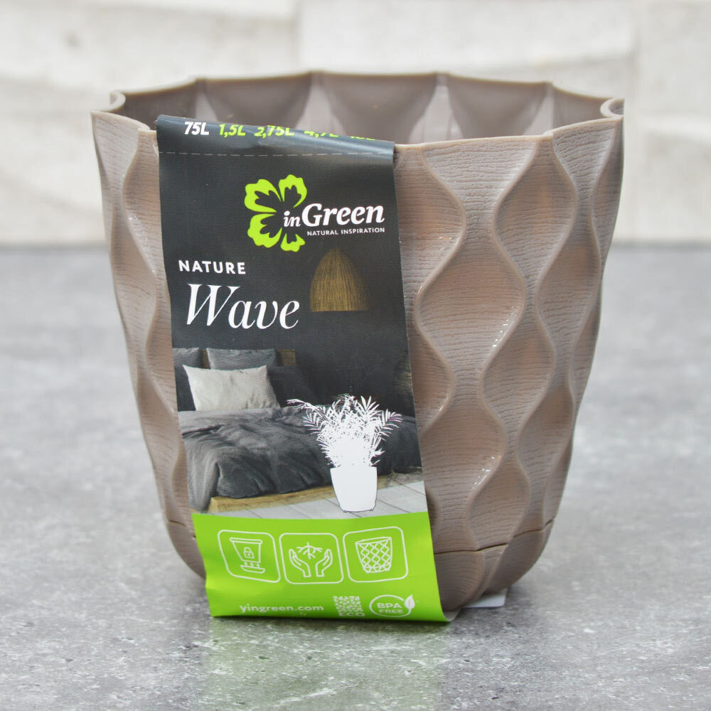 Горшок цветочный Wave 0,65л D115мм, французский платан