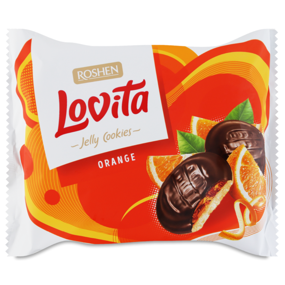 Печенье сдобное Roshen Lovita Jelly Cookies Orange Flavour 420 гр
