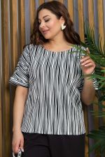 Блуза Альхена (черно-белая) Б13317-3М LT Collection