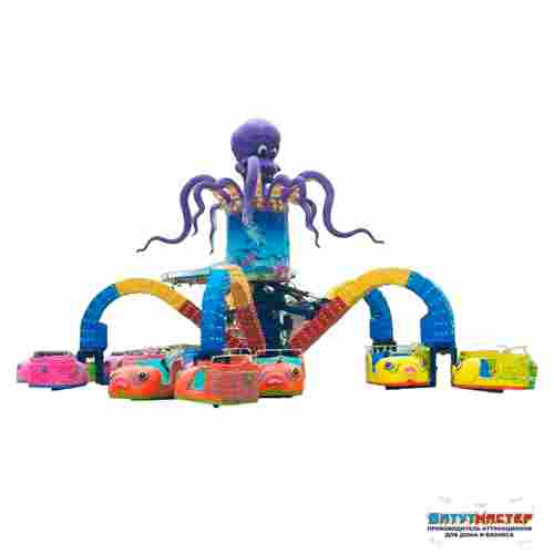 Ноги осьминога карусель «Морской танец» 16 кабинок, 32 места 15×15×5 м