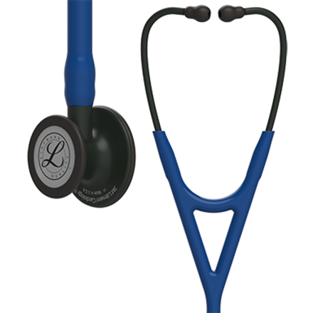 Стетоскоп Littmann Cardiology IV темно-синий, черная матовая акустическая головка, черный ствол (6168)