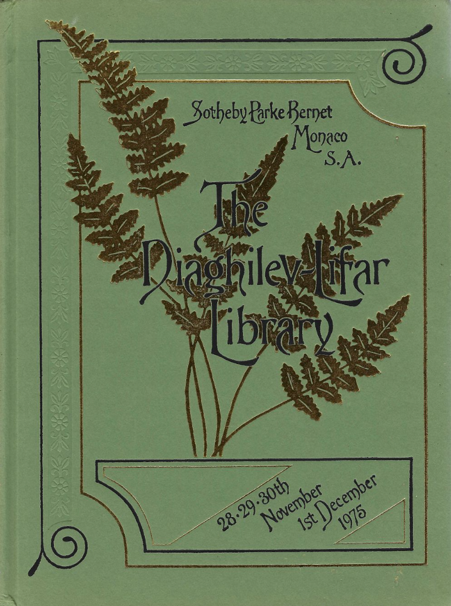 Каталог аукциона Sotheby's, Монако, Библиотека Дягилева-Лифаря от 28 ноября – 1 декабря 1975 года
