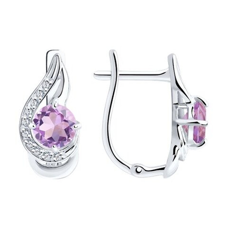 Серьги из серебра с аметистами