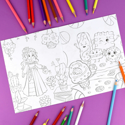 Книжка-Раскраска для детей. Серия "Раскраска для девочек" арт. 71094 ФЭНТЕЗИ /165×205 мм, 8 л., блок - офсет 100 г/м², печать в одну краску, обл - мелованная бумага 150 г/м², мягкий переплёт (2 скобы),