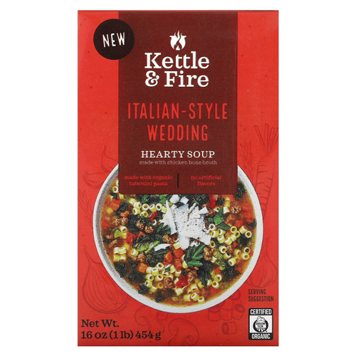 Kettle & Fire, Hearty Soup, сывороточный суп в итальянском стиле, 454 г (16 унций)