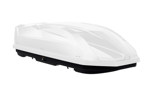 Автобокс на крышу автомобиля "Cybort Enzo Exclusive" 530 л, двухсторонний (белый металлик) / ТюнАвто