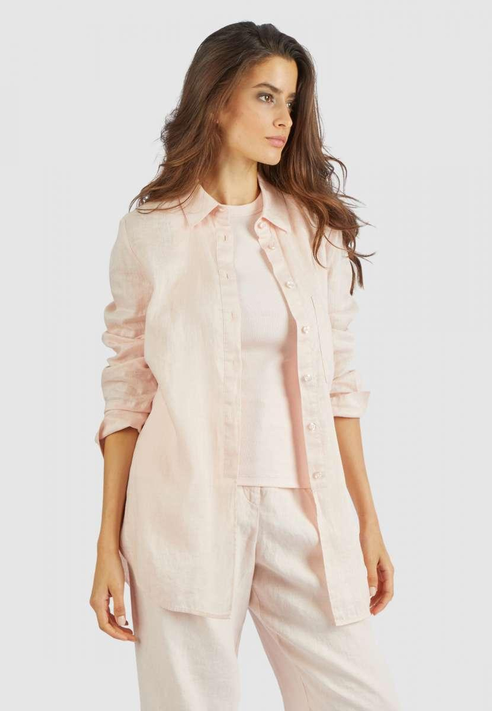 Рубашка MARC AUREL 91694 пудра лен