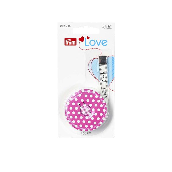 Рулетка Prym Love розовая, яркая 150см, Prym