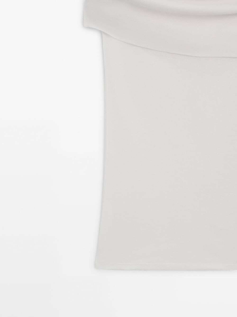 Massimo Dutti Топ с открытыми плечами, натуральный, кремовый