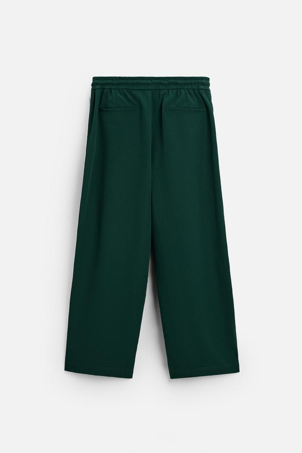 ZARA БРЮКИ ИЗ ВЫСОКОТЕХНОЛОГИЧНОЙ ТКАНИ С ЛАМПАСАМИ, БУТЫЛОЧНО-ЗЕЛЕНЫЙ