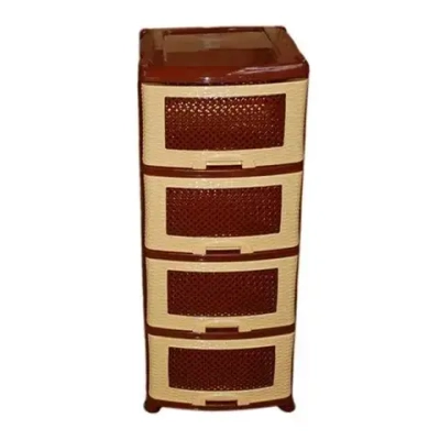 Комод 4 секции без декора Плетенка беж/кор