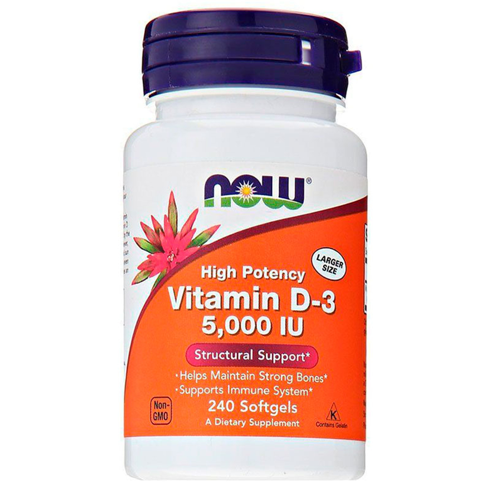 NOW Vitamin D3-5000 (240 капс.)