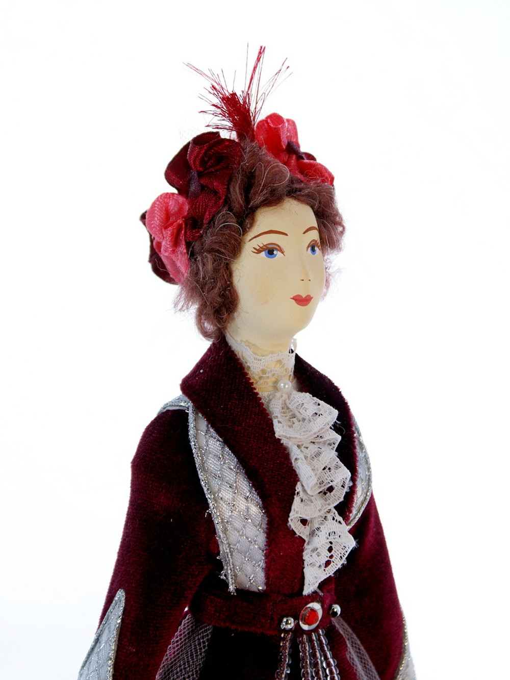 Кукла коллекционная в женском дворянском костюме к. 19 века