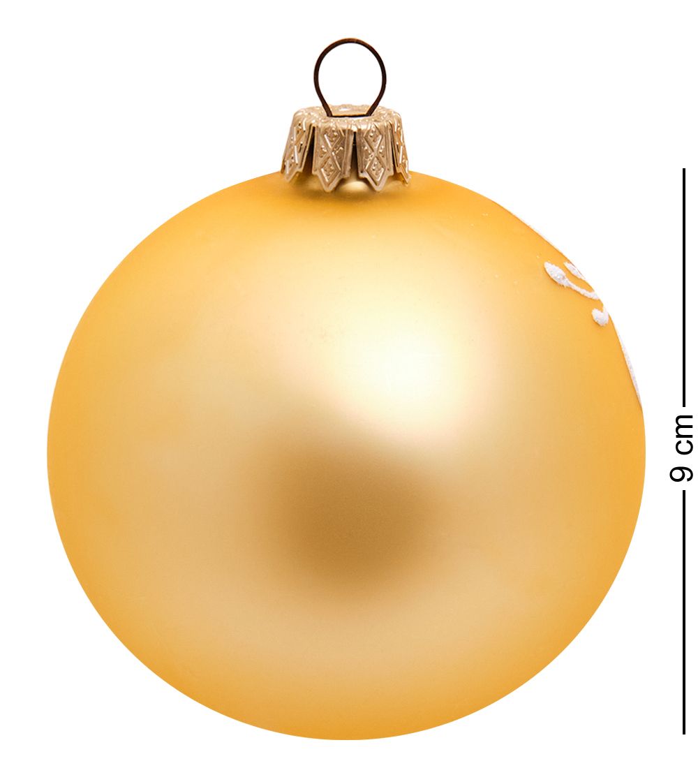 НФШ-1517 Ел.украшение Шар «Козочка и барашек у ёлки» 85 мм