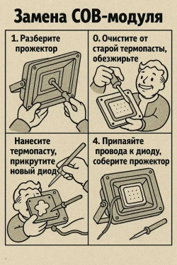 Светодиодная матрица 50 Вт, Холодный белый, 2 шт