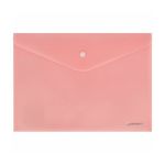 Папка-конверт на кнопке А4 Brauberg Pastel, 200 мкм, персиковая