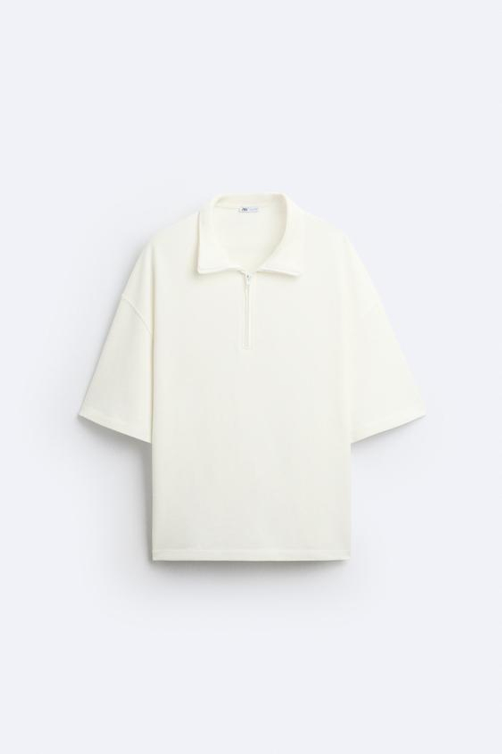 ZARA ТОЛСТОВКА С КОРОТКОЙ ЗАСТЕЖКОЙ-МОЛНИЕЙ, ЖЕЛТОВАТО-БЕЛЫЙ