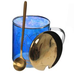 GAEM Кружка с крышкой и ложкой, 400 мл, L12 W8 H9 см, 2в.