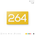 Номер на дверь 264, табличка на дверь для офиса, квартиры, кабинета, аудитории, склада, желтая 120х70 мм, Айдентика Технолоджи