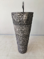 Раковина напольная из мрамора Pedestal Grey Marmo MN-65940 40х40х90 из натурального камня