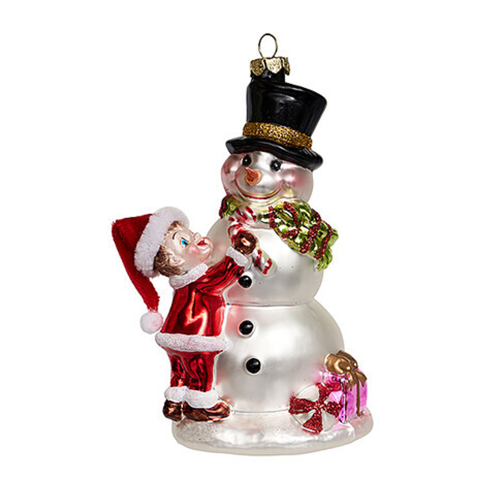 243711 Мальчик со снеговиком 13,5см