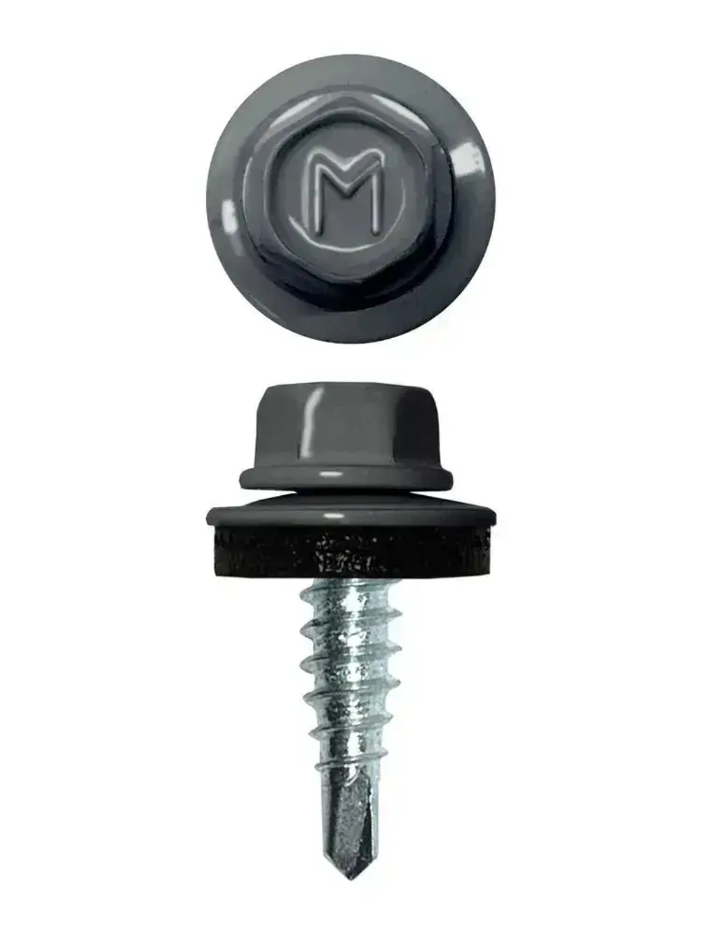 Саморезы кровельные ROOFRetail по металлу со сверлом для забора 5,5х19 RAL 7024 Серый графит 250 шт.