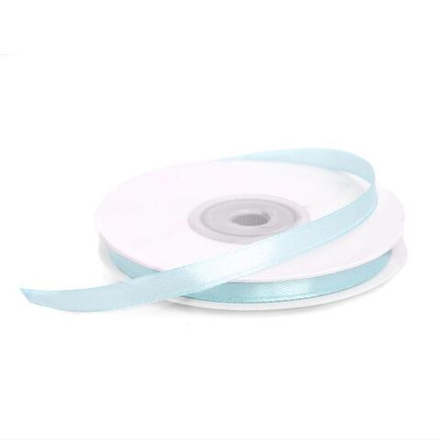 Лента упаковочная атласная 6мм, 22 м голубая