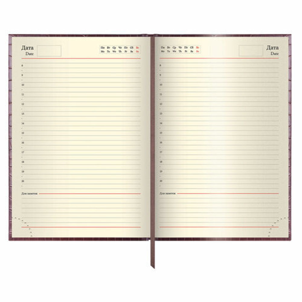 Ежедневник недатированный А5 (138х213 мм) BRAUBERG "Comodo", под матовую крокодиловую кожу, 160 л, крем. блок, зол. срез, т-корич., 123838