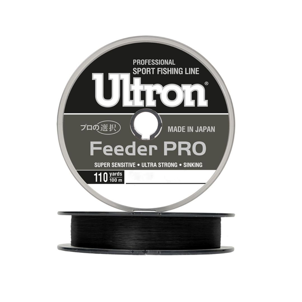 Монофильная леска для рыбалки ULTRON Feeder PRO 0,30 мм, 10,0 кг, 100 м, черная, 1 штука. Товар уцененный