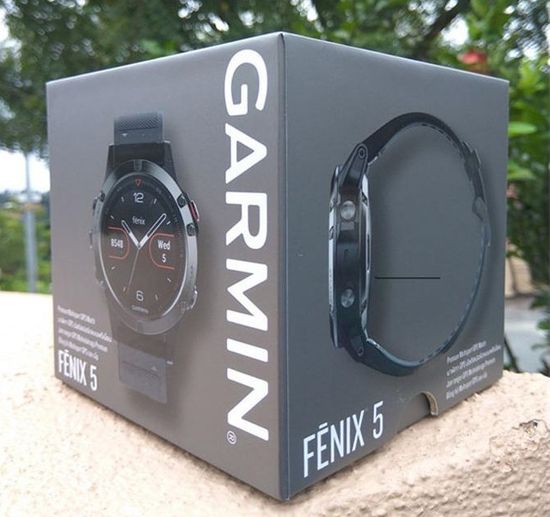 Умные мужские спортивные часы Garmin Fenix 5 Sapphire - черные с черным ремешком 010-01688-11
