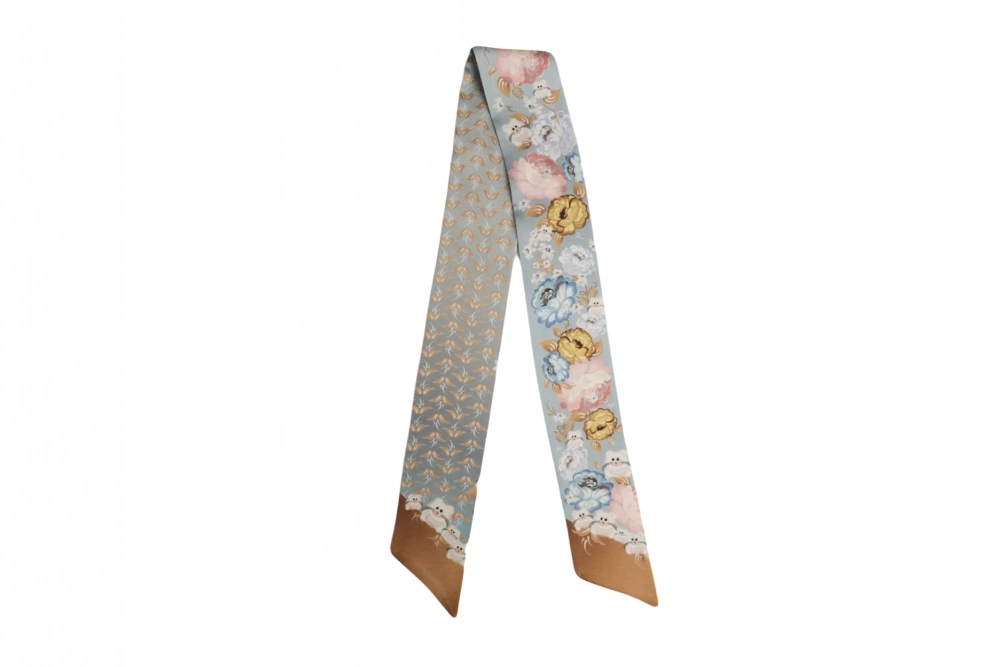 Шелковый твилли шарф пушистый букет