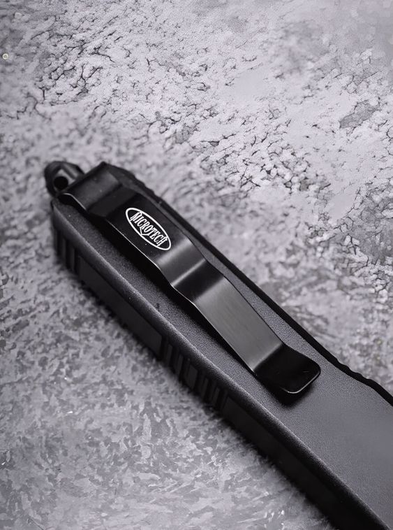 Тактический нож фронтально выкидной автоматический Microtech Черный