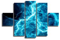 Модульная картина "Абстракция с элементами синего"