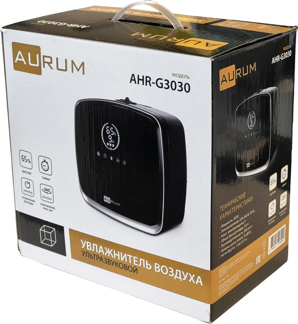 Увлажнитель воздуха ультразвуковой AURUM AHR-G3030,  3л,  черный