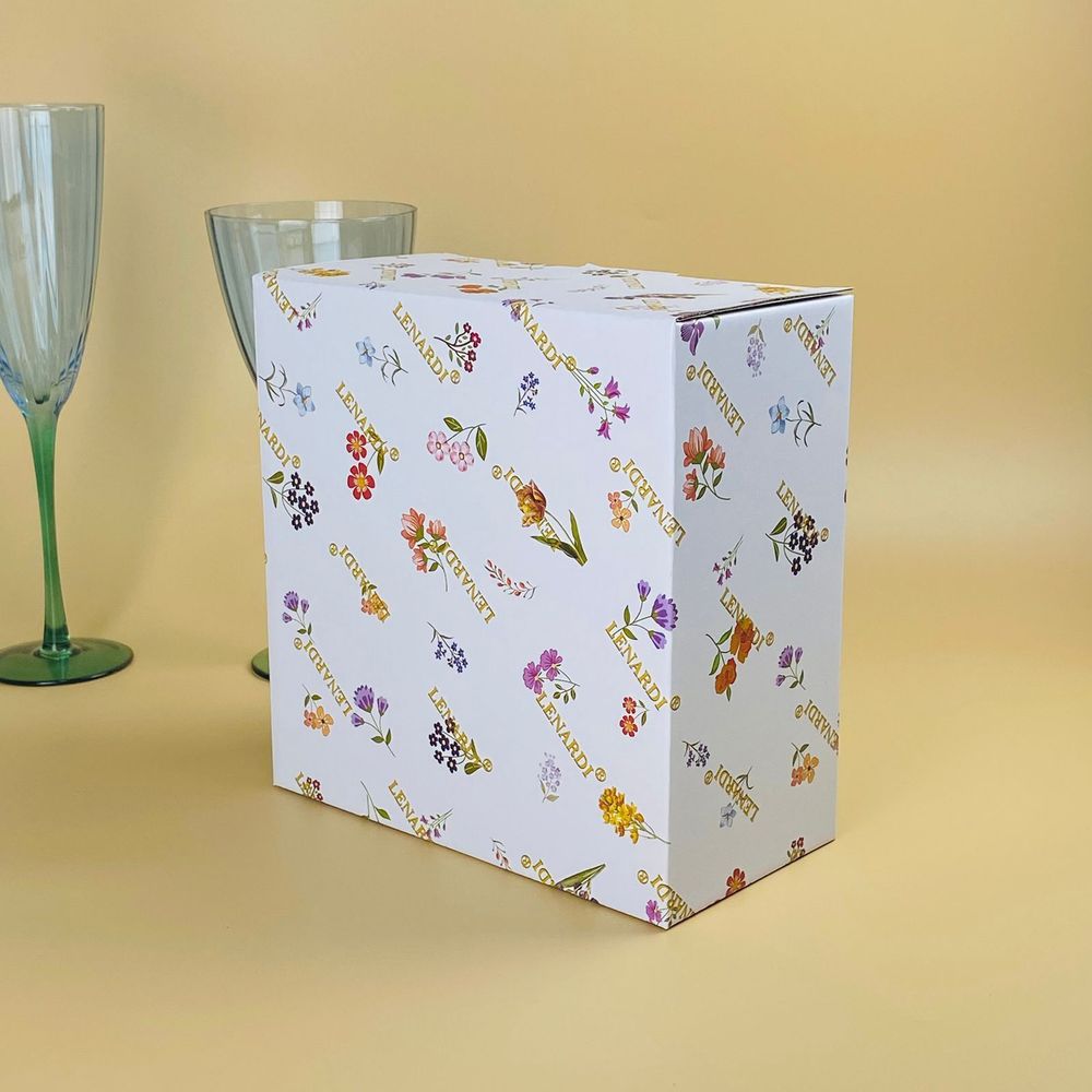 Lenardi 109-222 Тортовница 30х25см на ножке с крышкой КРОКУС в под.уп.(х4)Фарфор