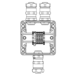 Взрывозащищенная клеммная коробка из алюминия TBE-A-12-(4xCBC.4-1xTEO.4)-2xANP22CMB(A)-1xANP22CMB(C)1Ex e IIC Т5 Gb / Ex tb IIIC T95°C Db IP66