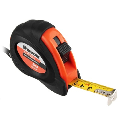 Рулетка 5м*19мм ЕРМАК с обрезиненным корпусом