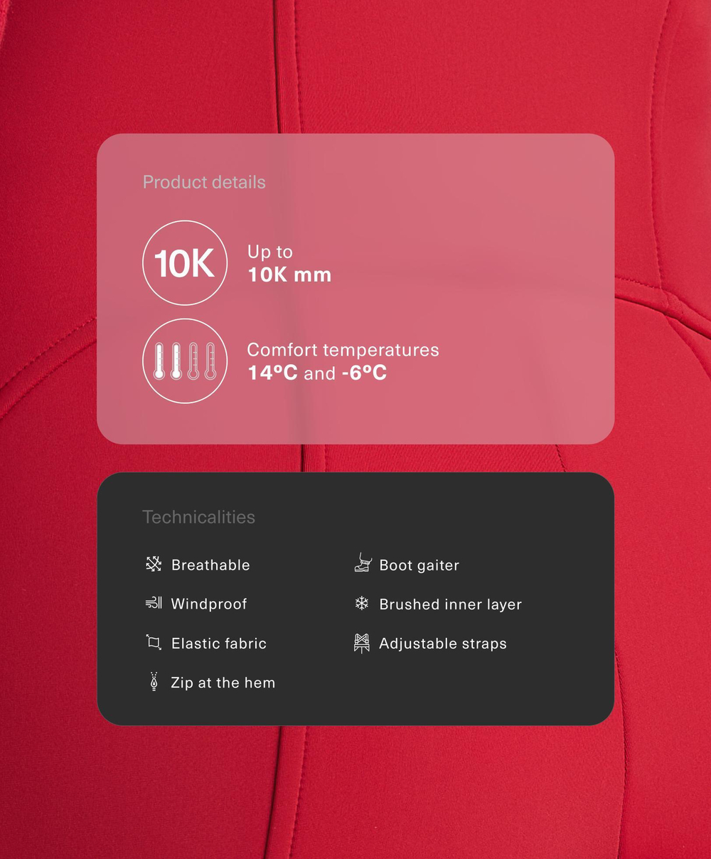 Oysho Водостойкий комбинезон клеш SKI, красный