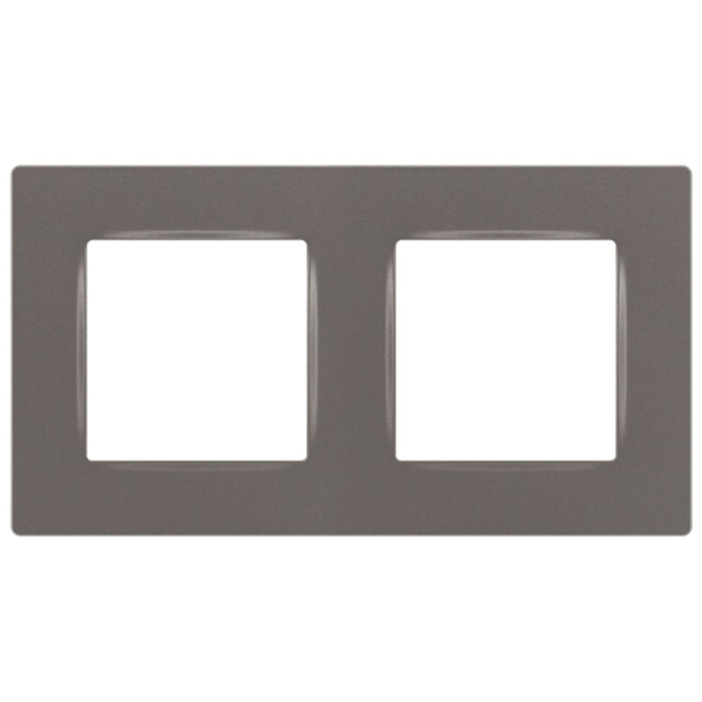 Рамка для розеток и выключателей ЭРА Серия 12 12-5202-16 на 2 поста, Классик, титан
