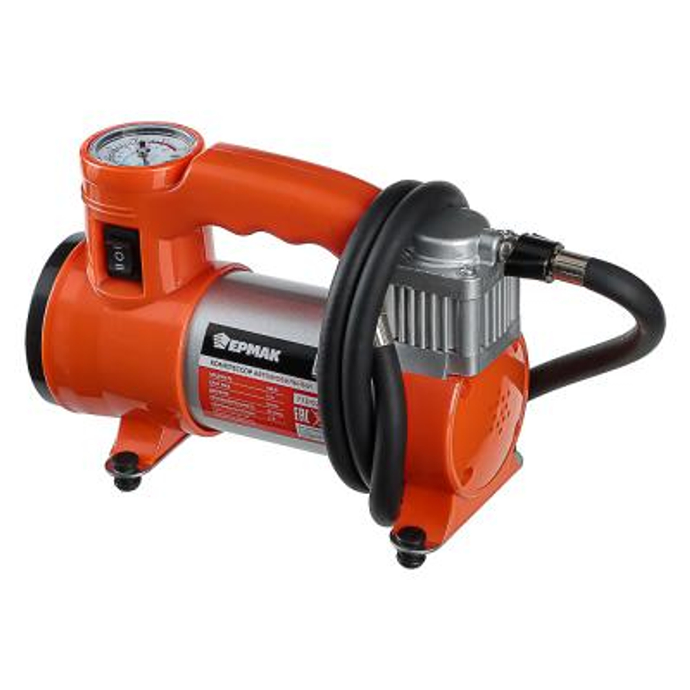 Компрессор автомобильный штекер прикур. LED фонарь 12V,150V Ермак (12шт/кор)