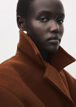 Пальто миди из смесовой шерсти с пуговицами