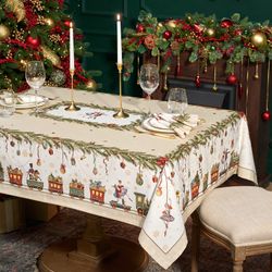 СКАТЕРТЬ "ЩЕЛКУНЧИК" 140Х180СМ БЕЖЕВЫЙ,100%ХЛОПОК , ТВИЛ