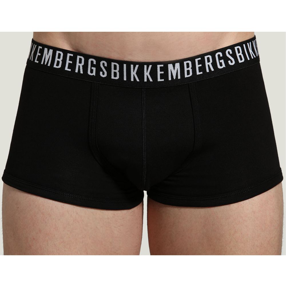 Мужские трусы хипсы черные набор 2 в 1 Bikkembergs CLASSIC BKK1UTR02BI/2