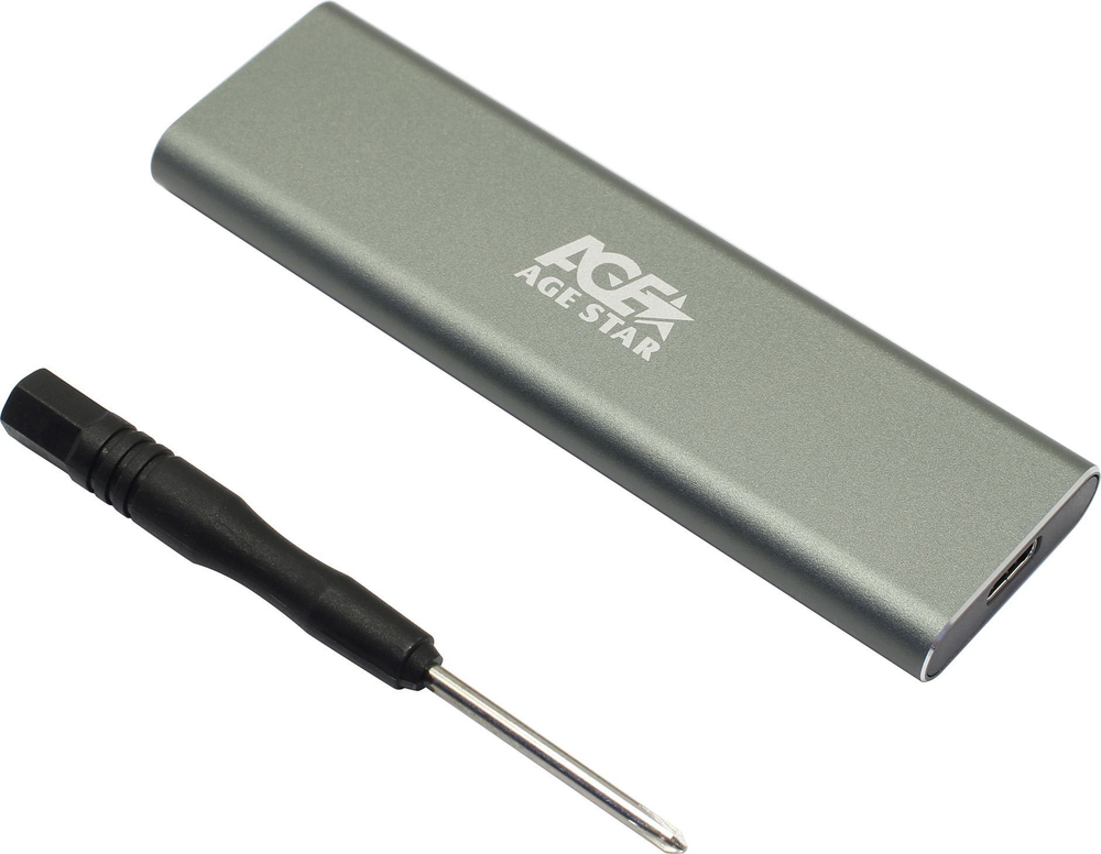 AgeStar &lt;31UBNV1C-Gray&gt; (Внешний бокс для  M.2  SSD 2230/42/60/80, USB3.1)