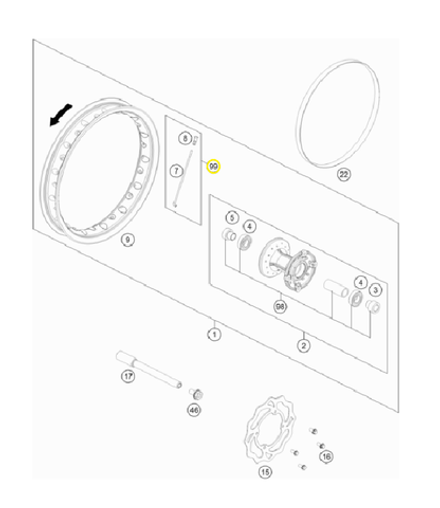 Спица и ниппель перед. колеса 12 12-14 KTM SX-50,HQ TC-50,GAS GAS MC-50 (к-кт)